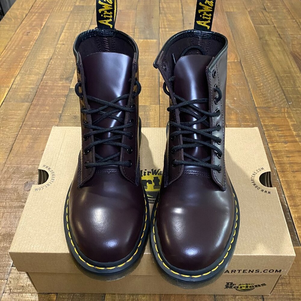 Dr. Marten's 1460 Smooth Leather Lace Up Boots Burgundy Size 8
